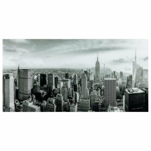 Solid Storage Supplies 36 x 72 in. New York View Frameless Tempered Glass Panel Contemporary Wall Art SO2948380